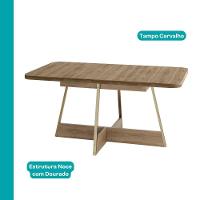 Mesa De Jantar 6 Lugares Retangular 1,60m 1592 Carraro Carvalho - 2