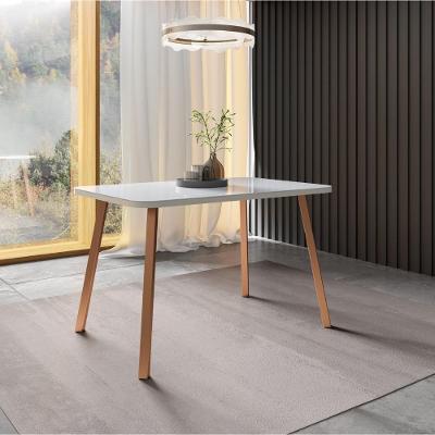 Mesa De Jantar 4 Lugares Retangular 1,19m 1602 Carraro Off White Com Gelo