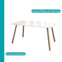 Mesa De Jantar 4 Lugares Retangular 1,19m 1602 Carraro Off White Com Gelo - 3