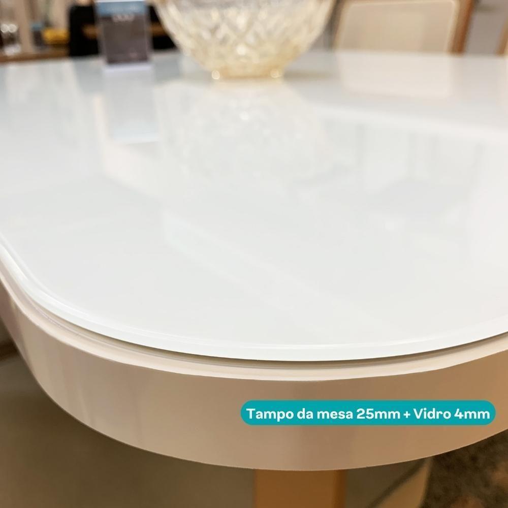 Mesa De Jantar 6 Lugares Retangular 1,59m 1601 Carraro Off White Com Gelo - 4