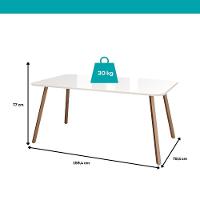 Mesa De Jantar 6 Lugares Retangular 1,59m 1601 Carraro Off White Com Gelo - 3