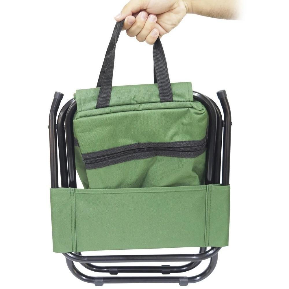 Banqueta Dobrável Multiuso Com Encosto Compacta Resistente E Ideal Para Camping Praia E Pescaria - 3
