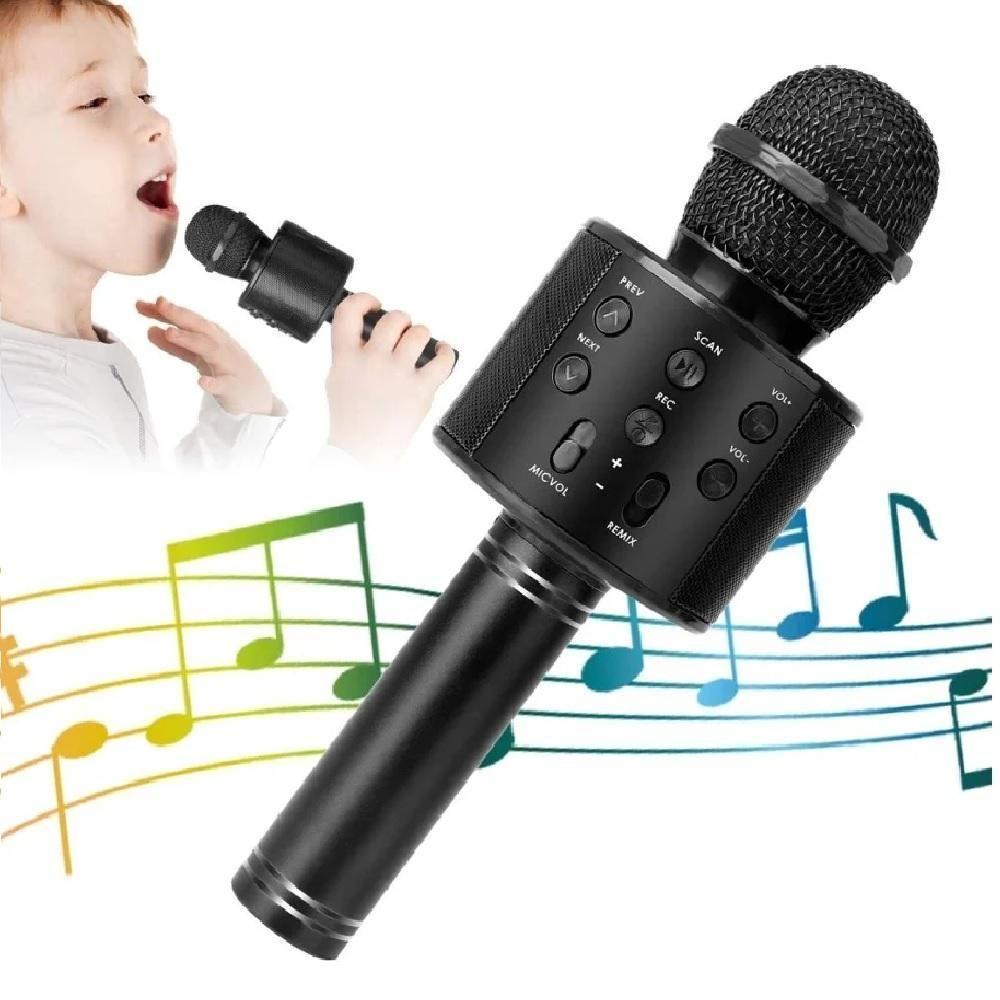 Microfone Karaokê Bluetooth Portátil Com Mixer E Controle De Efeitos Recarregável E Compacto Preto Bivolt - 4