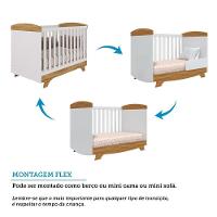 Berço Americano Cris Retrô 3 Em 1 Branco Brilho/amêndoa Com Colchão Baby Physical - Móveis Peroba