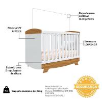 Berço Americano Cris Retrô 3 Em 1 Branco Brilho/amêndoa Com Colchão Supreme - Móveis Peroba - 7