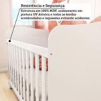 Berço Americano Uli Branco Brilho Com Colchão Baby Physical - Móveis Peroba - 3