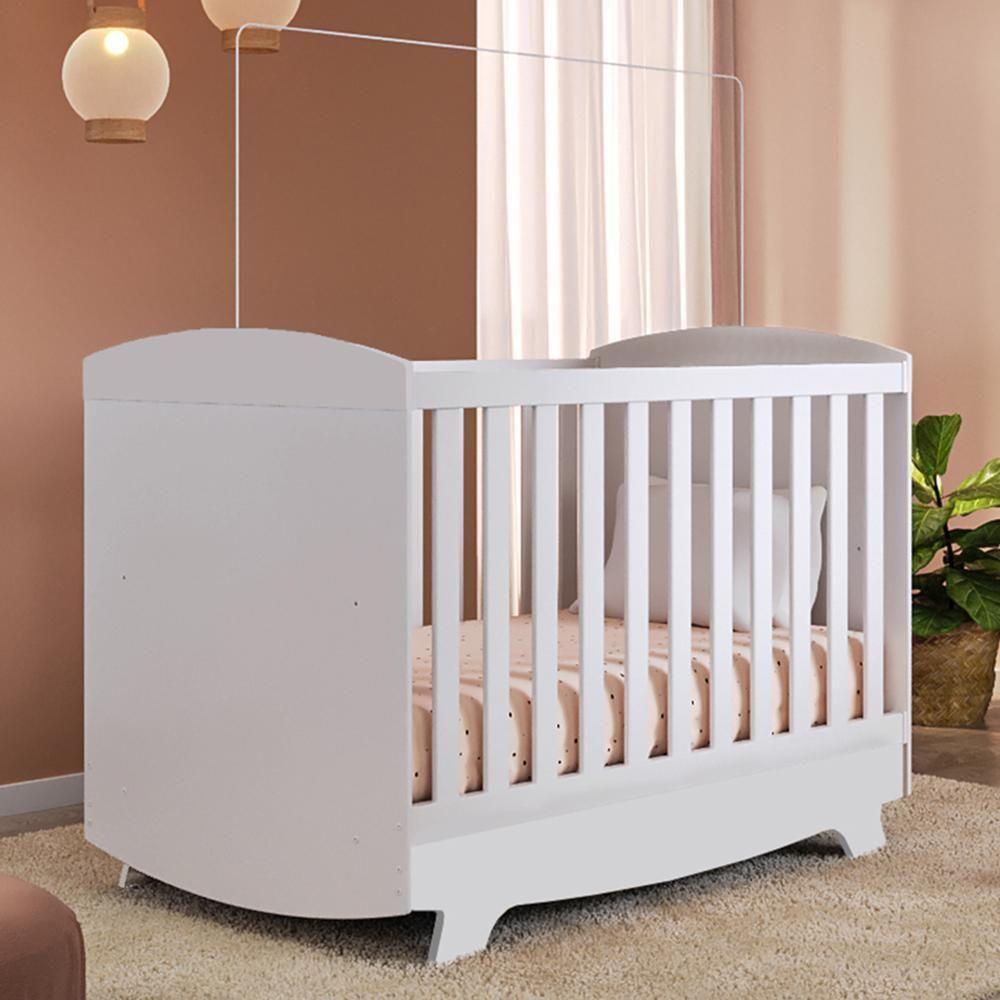 Berço Americano Cris Retrô 3 Em 1 Branco Brilho Com Colchão Baby Physical - Móveis Peroba - 2