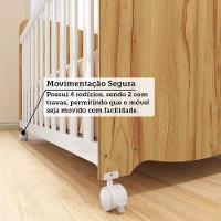 Berço Americano Uli Branco Brilho/amêndoa Com Colchão Baby Physical - Móveis Peroba