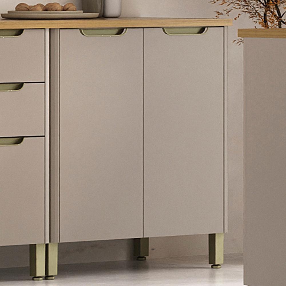 Balcão De Cozinha Com Tampo 80cm 2 Portas Marina Cinammon L01 - Mpozenato - 2