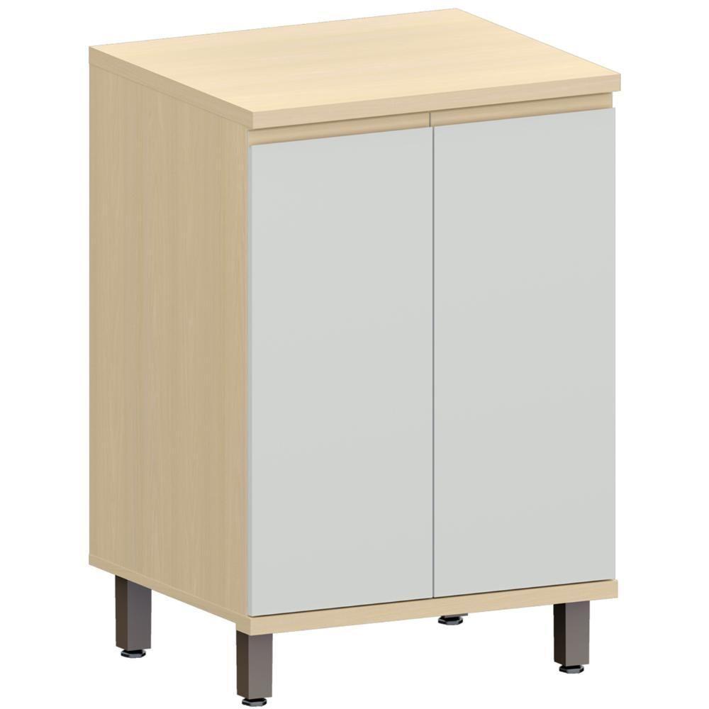 Balcão De Cozinha Tampo 60cm 2 Portas Pierre Carvalho/cinza L01 - Mpozenato - 1