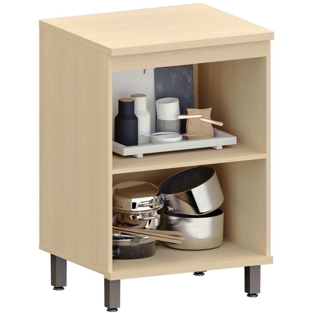 Balcão De Cozinha Tampo 60cm 2 Portas Pierre Carvalho/cinza L01 - Mpozenato - 5