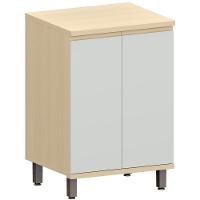 Balcão De Cozinha Tampo 60cm 2 Portas Pierre Carvalho/cinza L01 - Mpozenato - 1