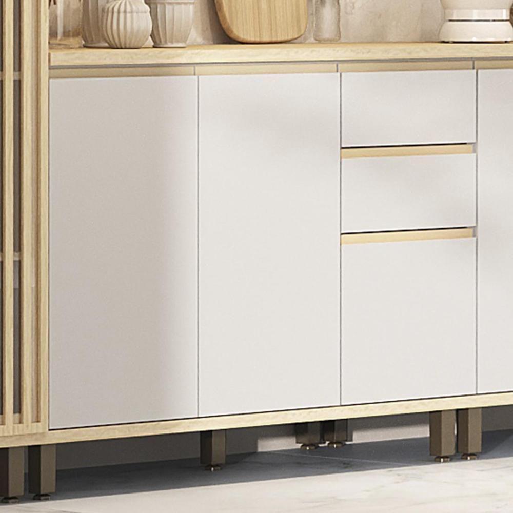 Balcão De Cozinha Com Tampo 120cm Pierre Carvalho/cinza L01 - Mpozenato - 2