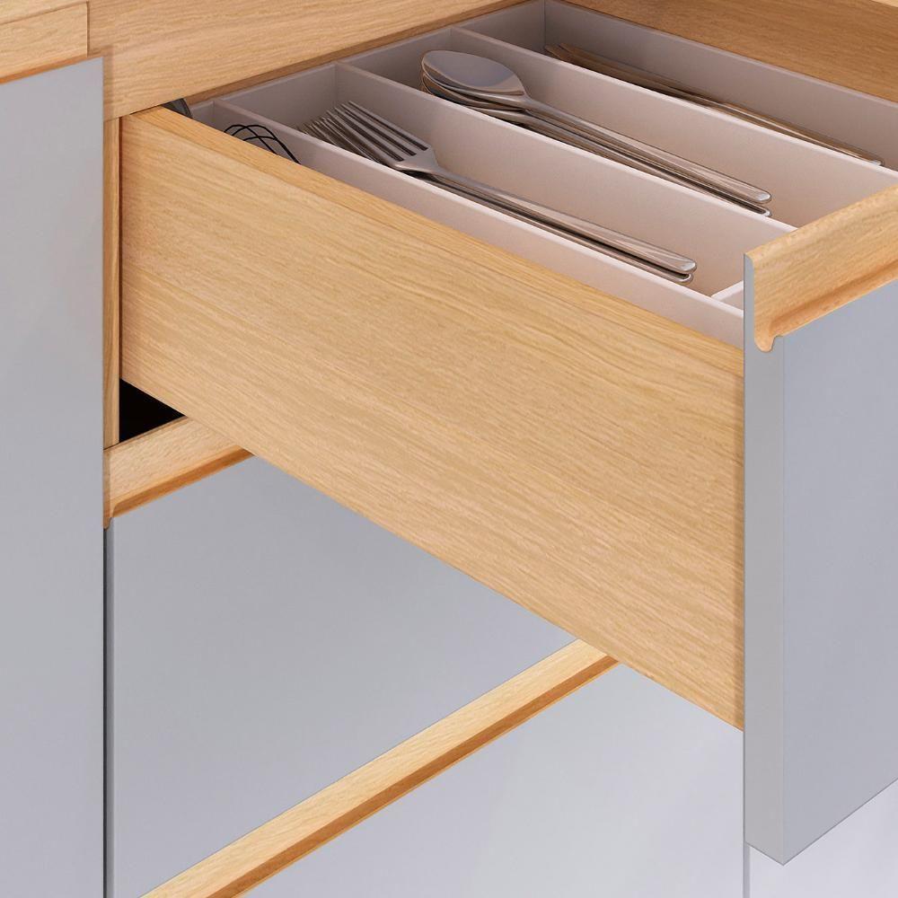 Balcão De Cozinha Com Tampo 120cm Pierre Carvalho/cinza L01 - Mpozenato - 7