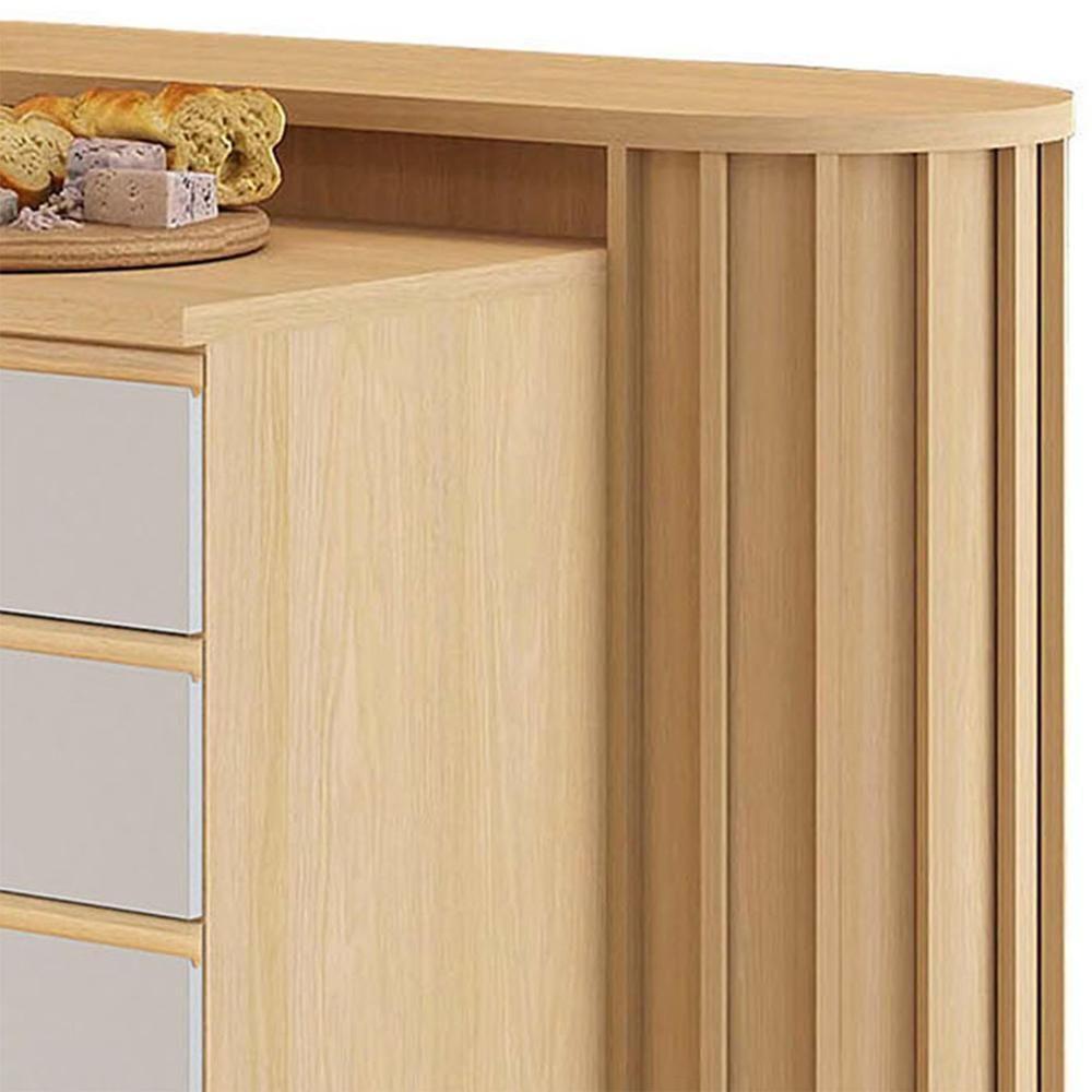 Balcão De Cozinha Tampo E Ilha 164cm Pierre Carvalho/cinza L01 - Mpozenato - 7