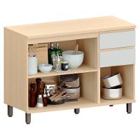 Balcão De Cozinha Tampo E Ilha 164cm Pierre Carvalho/cinza L01 - Mpozenato - 5