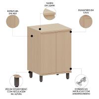 Balcão De Cozinha Tampo 60cm 2 Portas Pierre Carvalho L01 - Mpozenato - 3