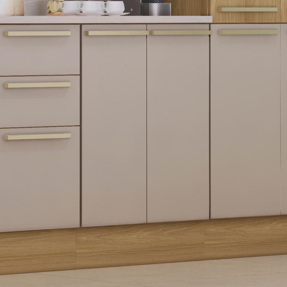 Balcão De Cozinha Com Tampo 60cm 2 Portas Freijó/cinammon L01 - Mpozenato - 4