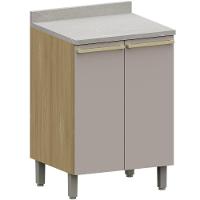 Balcão De Cozinha Com Tampo 60cm 2 Portas Freijó/cinammon L01 - Mpozenato - 1