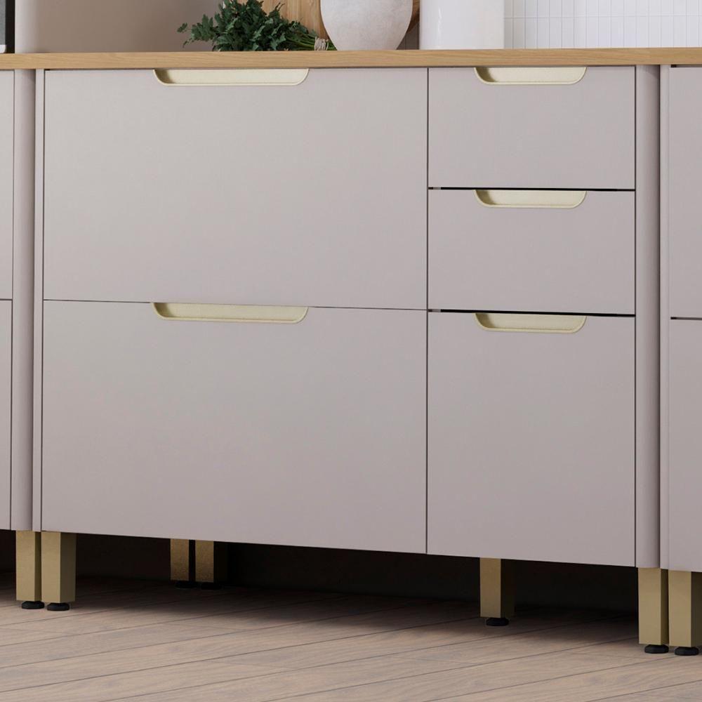 Balcão De Cozinha Com Tampo 120cm Marina Cinammon/freijó L01 - Mpozenato - 3