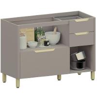 Balcão De Cozinha Com Tampo 120cm Marina Cinammon/freijó L01 - Mpozenato - 6