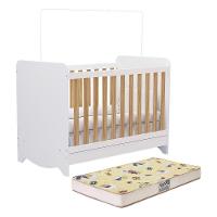 Berço Americano Ben 3 Em 1 Branco Brilho/amêndoa Com Colchão Supreme - Móveis Peroba - 1