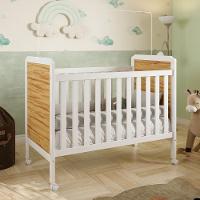 Berço Americano Cloe 2 Em 1 Branco Brilho/amêndoa Com Colchão Baby Physical - Móveis Peroba - 2