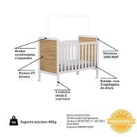 Berço Americano Cloe 2 Em 1 Branco Brilho/amêndoa Com Colchão Baby Physical - Móveis Peroba - 3