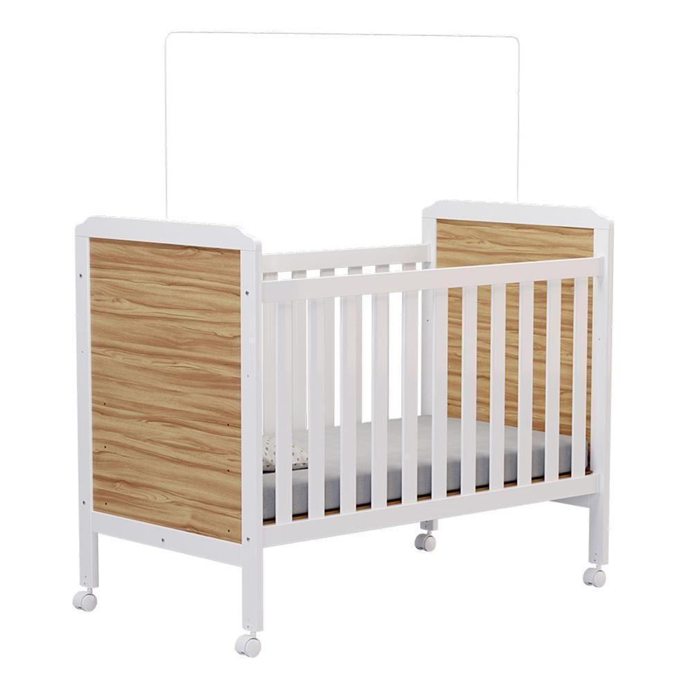 Berço Americano Cloe 2 Em 1 Branco Brilho/amêndoa - Móveis Peroba - 1