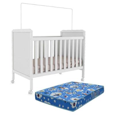 Berço Americano Cloe 2 Em 1 Branco Brilho Com Colchão Baby Physical - Móveis Peroba