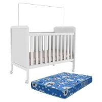 Berço Americano Cloe 2 Em 1 Branco Brilho Com Colchão Baby Physical - Móveis Peroba - 1