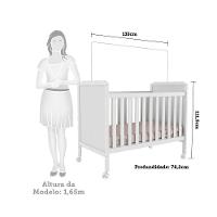 Berço Americano Cloe 2 Em 1 Branco Brilho Com Colchão Baby Physical - Móveis Peroba - 5