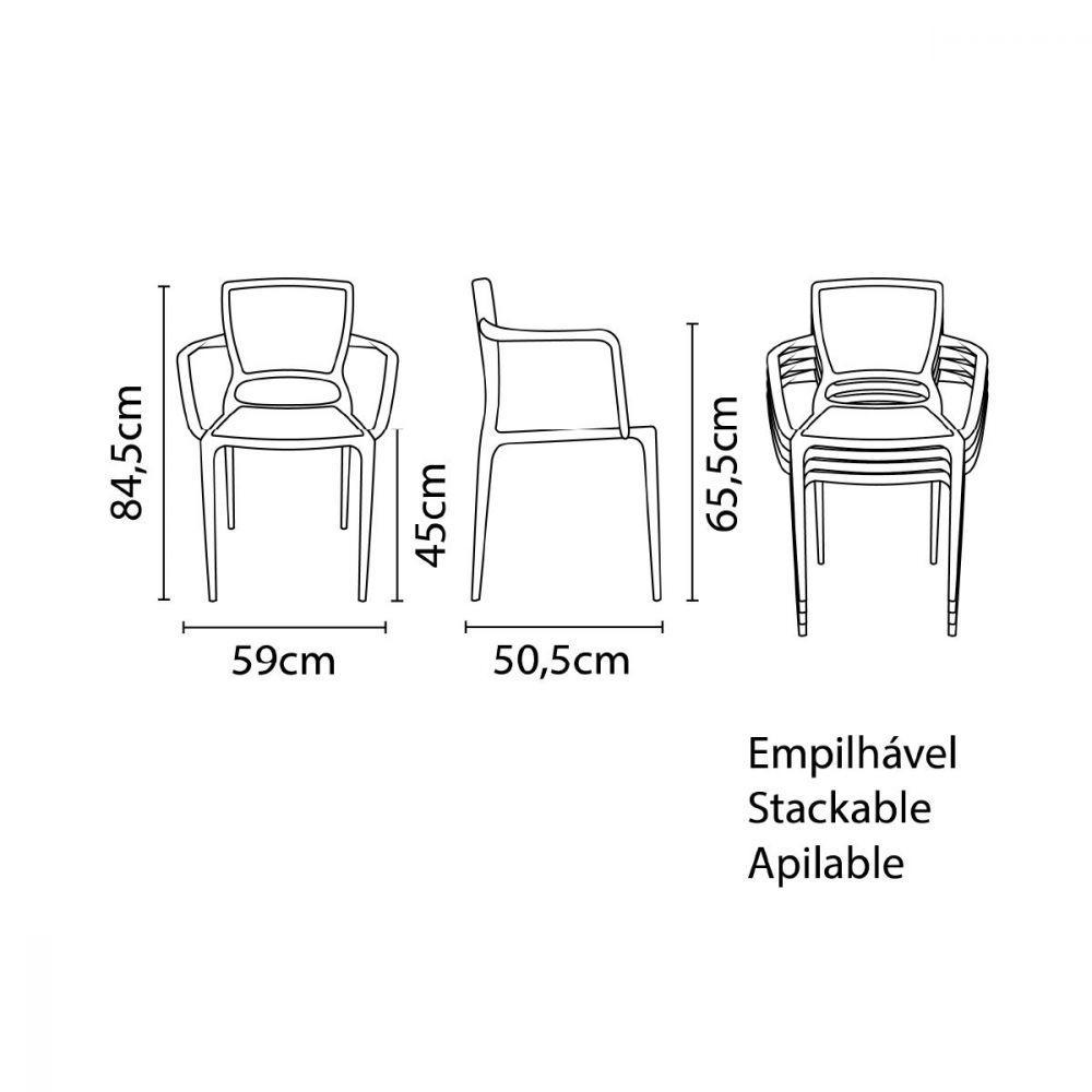Cadeira Tramontina Encosto Fechado Polipropileno Marrom - 7