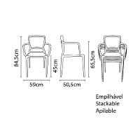 Cadeira Tramontina Encosto Fechado Polipropileno Marrom - 7