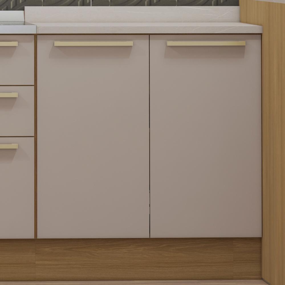 Balcão De Cozinha Com Tampo 80cm 2 Portas Freijó/cinammon L01 - Mpozenato - 2