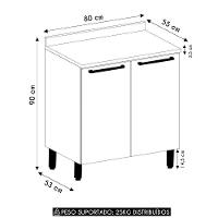 Balcão De Cozinha Com Tampo 80cm 2 Portas Freijó/cinammon L01 - Mpozenato