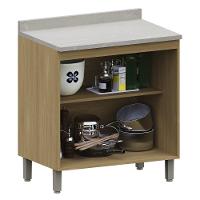 Balcão De Cozinha Com Tampo 80cm 2 Portas Freijó/cinammon L01 - Mpozenato - 5