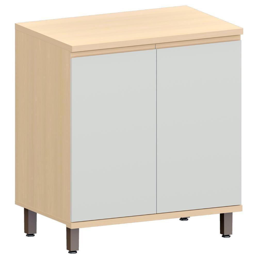 Balcão De Cozinha Tampo 80cm 2 Portas Pierre Carvalho/cinza L01 - Mpozenato - 1