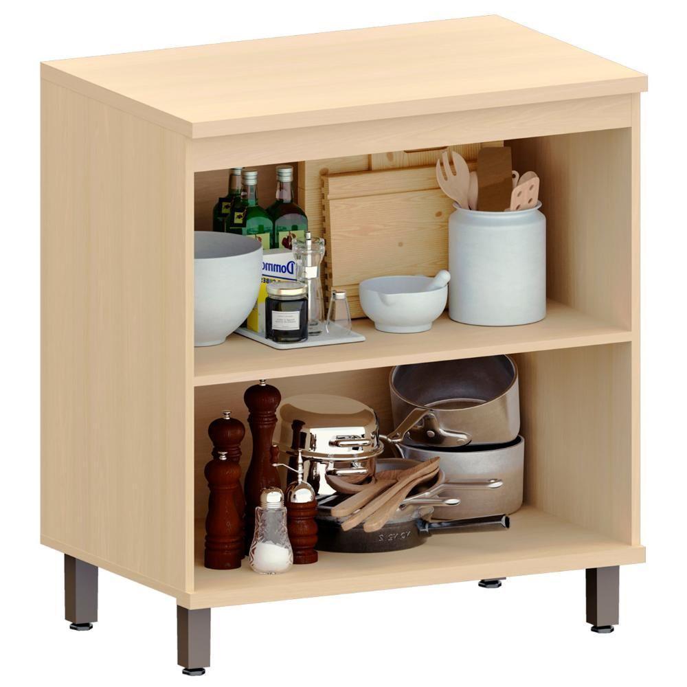 Balcão De Cozinha Tampo 80cm 2 Portas Pierre Carvalho/cinza L01 - Mpozenato - 5