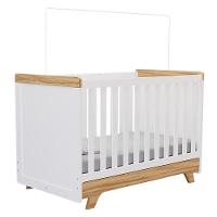 Berço Americano Retrô 2 Em 1 Branco Brilho/amêndoa - Móveis Peroba - 1