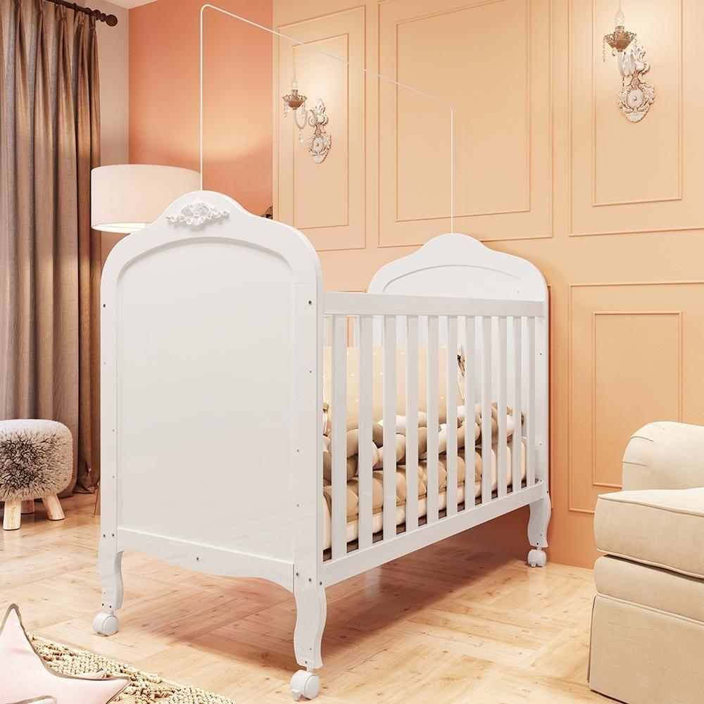 Berço Americano Elô 3 Em 1 Branco Brilho Com Colchão Baby Physical - Móveis Peroba - 2