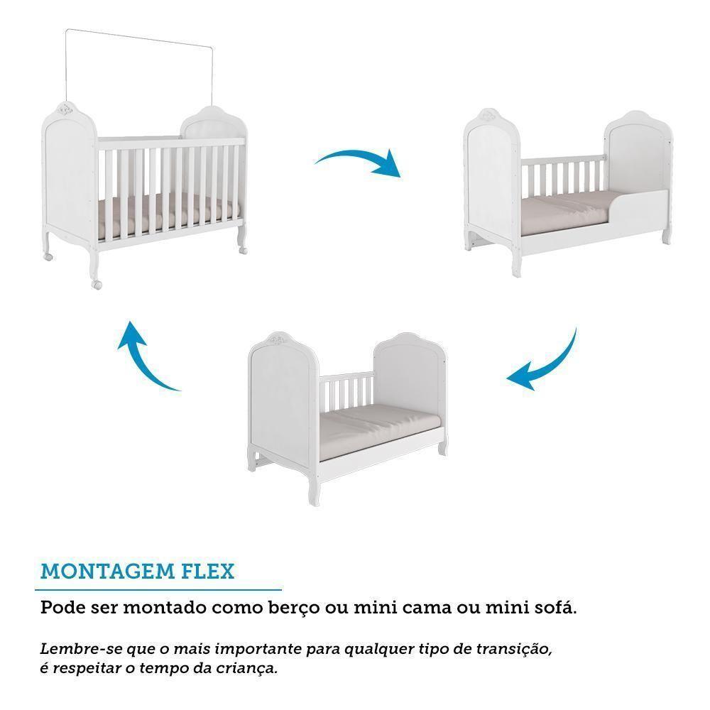 Berço Americano Elô 3 Em 1 Branco Brilho Com Colchão Baby Physical - Móveis Peroba - 4