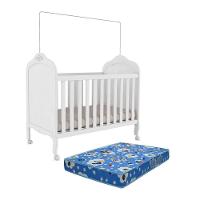 Berço Americano Elô 3 Em 1 Branco Brilho Com Colchão Baby Physical - Móveis Peroba - 1