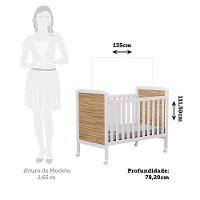 Berço Americano Cloe 2 Em 1 Branco Brilho/amêndoa Com Colchão Supreme - Móveis Peroba - 5