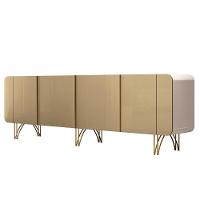 Balcão Aparador Buffet Com 4 Portas Piacente Off/champanhe H01 - Mpozenato - 1