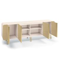 Balcão Aparador Buffet Com 4 Portas Piacente Off/champanhe H01 - Mpozenato - 5