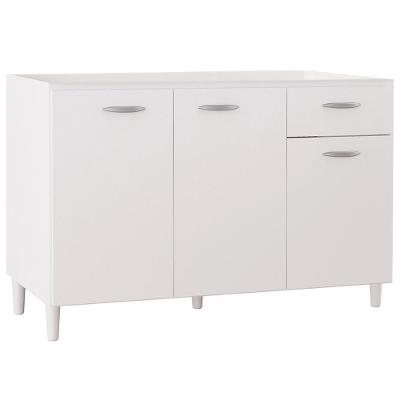 Balcão 120cm 3 Portas 1 Gaveta Branco - Poquema