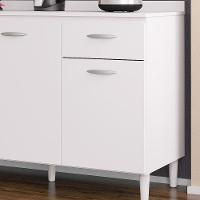 Balcão 120cm 3 Portas 1 Gaveta Branco - Poquema - 3