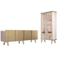 Balcão Buffet Piacente Com Cristaleira Alvora Off/champanhe H01 - Mpozenato - 1