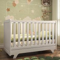 Berço Americano Retrô 2 Em 1 Branco Brilho Com Colchão Baby Physical - Móveis Peroba - 1